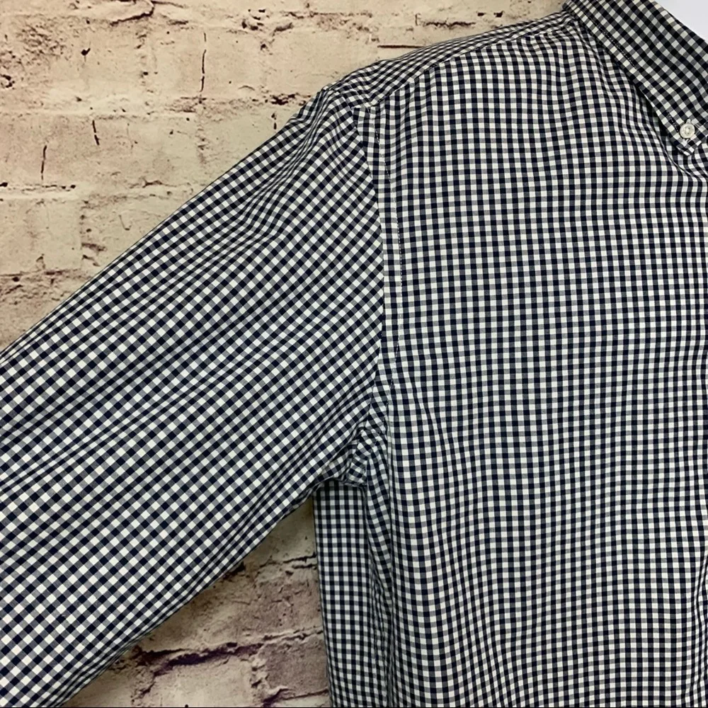 J. Crew Blue Check Button Front Long Sleeve Shirt